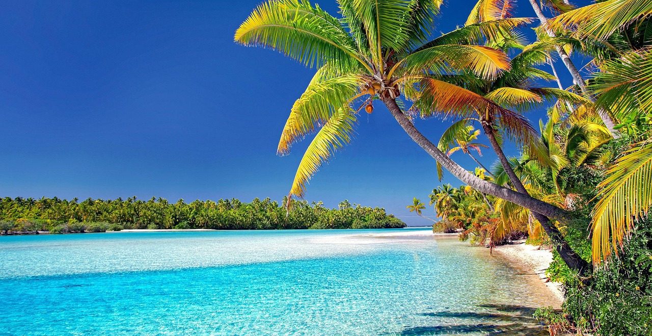 cook islands, beach, palm trees, sand, sea, island, vacations, ocean, nature, to travel, water, paradise, tropical, landscape, heaven, relax, exotic, aitutaki